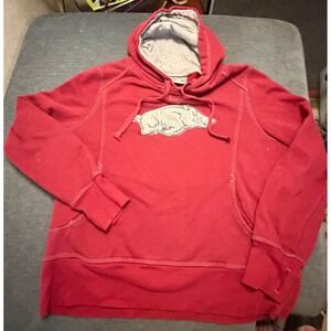 Pro Player Arkansas Razorbacks Sequin Logo Hoodie Red Women XL‎ Thumbhole Cuffs